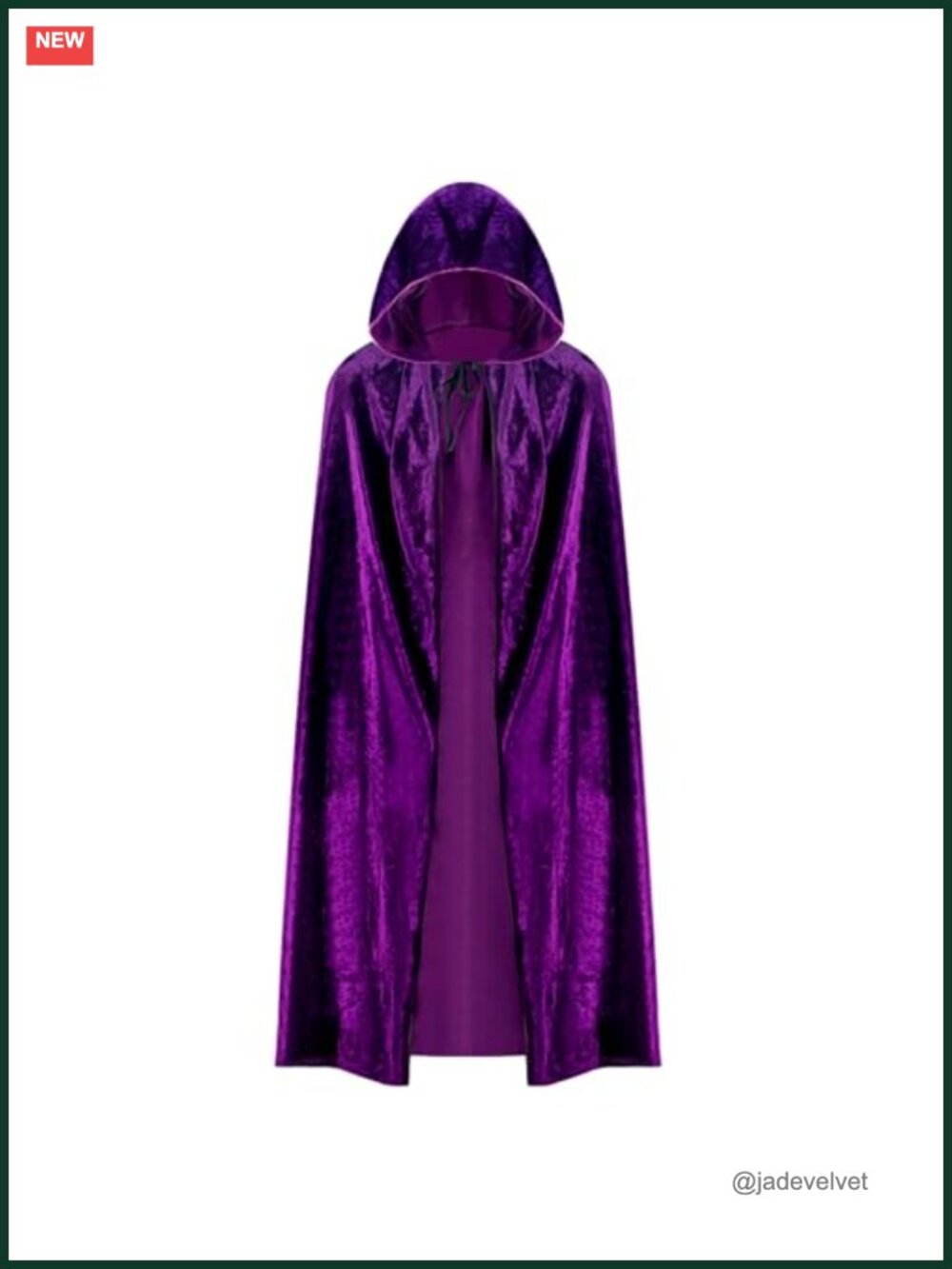 Velvet Hooded Cloak Cape Halloween Vampire Witch Cosplay Adult Unisex
